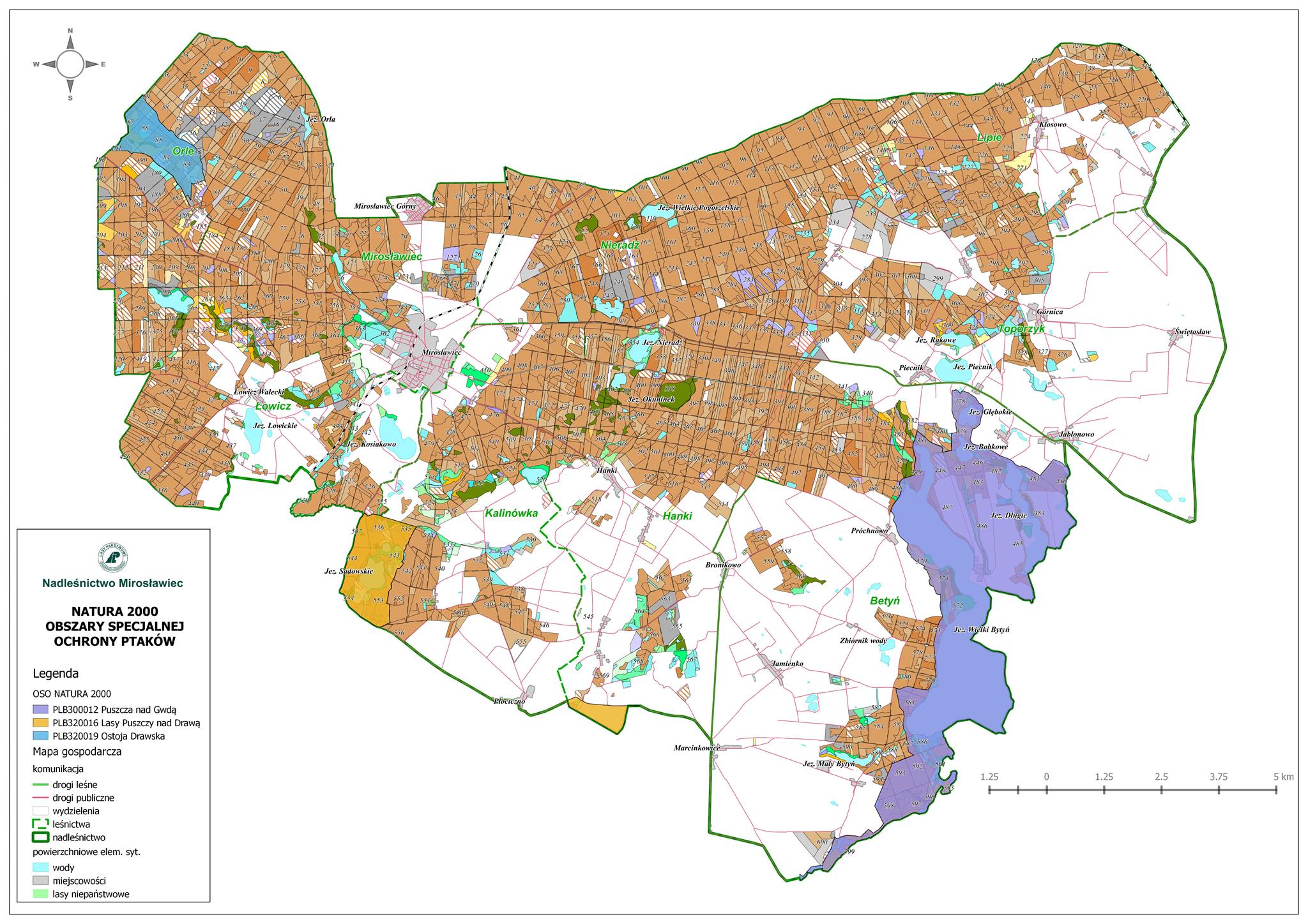 Mapa obszarów specjalnej ochrony ptaków